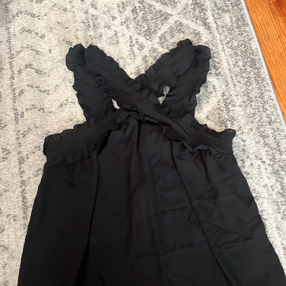 Size 0 black tank top with ruffles from JCrew - brand new with tag - Picture 4 of 7